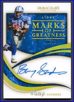 Barry Sanders 2020 Immaculate Marks Of Greatness Auto Autograph /10 Lions Hof