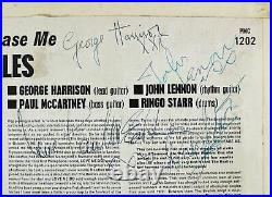 Beatles 4 Lennon, McCartney, Harrison & Starr Signed Parlaphone Album Cover BAS