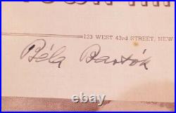 Bela Bartok Signed Composer Auto PSA DNA Autograph Classical Musician