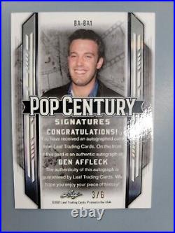 Ben Affleck 3/6 Green Autograph Card BA-BA1 Pop Century 2021 Leaf