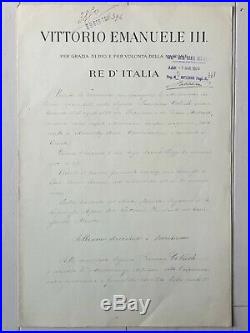 Benito Mussolini Signed Document King Emmanuel Italy The Crown Dowton Abbey WWII