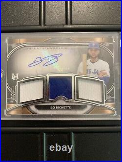 Bo Bichette 2021 Topps Museum Collection Auto Triple Jersey Patch /199 Blue Jays