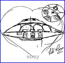 Bob Lazar Signed UFO Sport Model Sketch Area 51 Rare Autograph