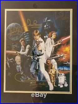CARRIE FISHER MARK HAMILL 6x cast signed STAR WARS Framed Print PSA Autographed