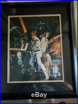 CARRIE FISHER MARK HAMILL 6x cast signed STAR WARS Framed Print PSA Autographed