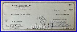 CARROLL SHELBY SIGNED Check 1963 American autograph GT Midgely race car cobra