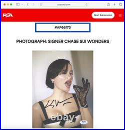 CHASE SUI WONDERS SIGNED 8x10 PHOTO PSA DNA AUTOGRAPH PHOTOSHOOT CHERRY