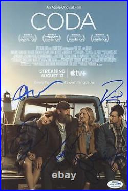 CODA Cast AUTOGRAPHS Signed 8x12 Photo Emilia Jones, Troy Kotsur +4 ACOA