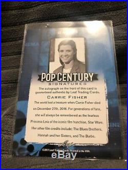 Carrie Fisher Signed STAR WARS Princess Leia Pop Century Leaf AUTOGRAPH Card