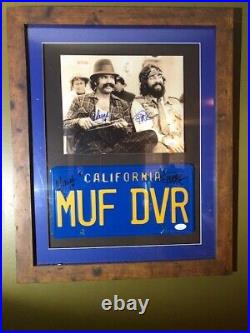 Cheech & Chong Framed Autograph Signed 4x Photo License Plate Display JSA COA