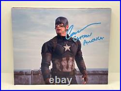 Chris Evans Captain America Inscribed Marvel Signed Autographed Photo Authentic