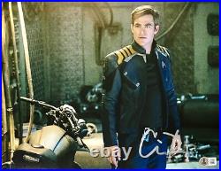Chris Pine Autographed 11x14 Photo Star Trek Signed Beckett BAS Witnessed