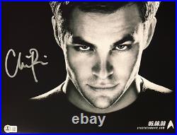 Chris Pine Autographed 11x14 Photo Star Trek Signed Beckett BAS Witnessed