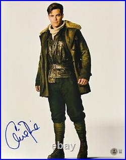 Chris Pine Autographed 11x14 Photo Wonder Woman Signed Beckett BAS Witnessed