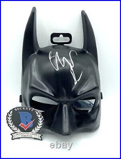 Christian Bale Autograph Signed Batman The Dark Knight Cowl Mask Beckett Bas