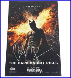 Christian Bale Signed 12x18 Photo The Dark Knight Rises Autograph Beckett 1