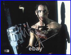 Christian Bale Signed Autograph 11x14 American Psycho Photo Bas Beckett Coa