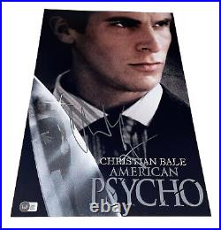 Christian Bale Signed Autograph 12x18 Photo American Psycho Iconic Beckett BAS B