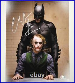 Christian Bale signed Batman Dark Knight Joker 11x14 photo autograph Beckett BAS