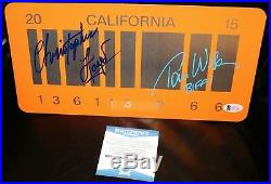 Christopher Lloyd Tom Wilson Signed Back to the Future 2 License Plate Beckett