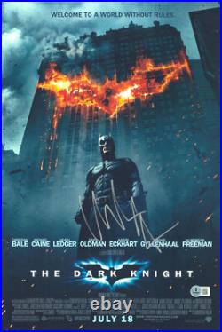 Chrstian Bale Signed Autograph The Dark Knight 12x18 Photo Bas Beckett Batman