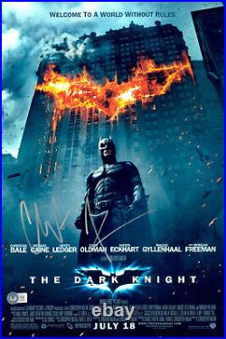 Chrstian Signed Autograph The Dark Knight 12x18 Photo Bas Beckett Batman