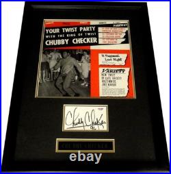 Chubby Checker Autograph Signed Cut Custom Framed With Record Cover PSA C21342