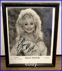 DOLLY PARTON Hand Signed Original Autograph 8x 10 Photo 1996 Country Framed