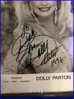 DOLLY PARTON Hand Signed Original Autograph 8x 10 Photo 1996 Country Framed