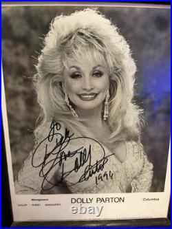DOLLY PARTON Hand Signed Original Autograph 8x 10 Photo 1996 Country Framed