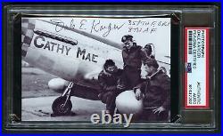 Dale Karger signed autograph auto 3.5x5 Photo WWII Flying Ace PSA Slabbed