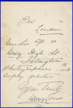 Dan Leno SIGNED AUTOGRAPHED Letter ALS with Original Period Photo Music Hall Actor