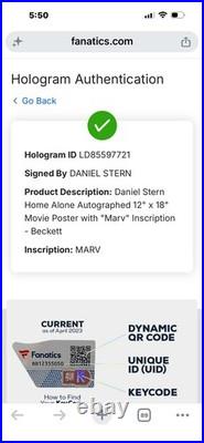 Daniel Stern Fanatics Autographed 12x18 Poster