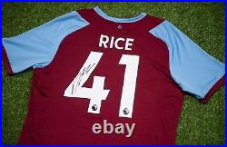 Declan Rice SIGNED West Ham United Shirt Genuine Autograph AFTAL COA