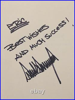 Donald Trump Art Of The Deal Autograph Signature Autographed Book Signed To Eric