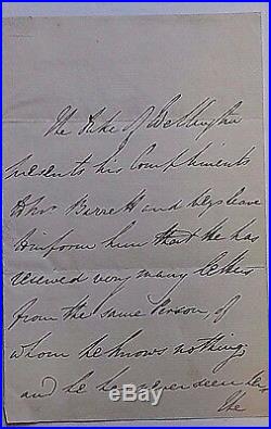 Duke Of Wellington Defeated Napoleon Bonaparte At Waterloo Handwritten & Signed