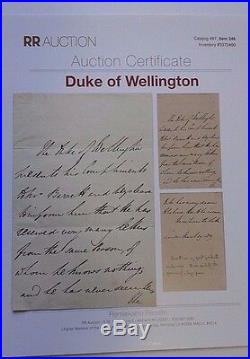 Duke Of Wellington Defeated Napoleon Bonaparte At Waterloo Handwritten & Signed