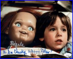 ED GALE Signed CHUCKY 8x10 Photo Child's Play In Person Autograph JSA COA Cert