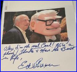 Ed Asner Autograph Hand Signed Computer Paper Awesome Inscription Disney UP RIP