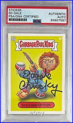 Ed Gale auto signed inscribed Garbage Pail Kids card PSA Encapsulated Chucky