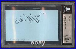 Ed Wynn signed 2x3.5 cut autograph on 9-11-47 at Ciro's Nightclub BAS Slabbed