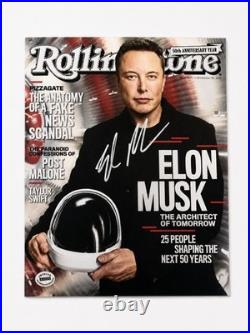 Elon Musk Signed 8x10 Rolling Stone Promo Photograph Autographed Tesla Starlink