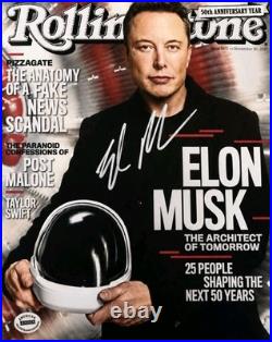 Elon Musk Signed 8x10 Rolling Stone Promo Photograph Autographed Tesla Starlink