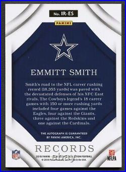 Emmitt Smith 2018 Immaculate Colection Records Auto Autograph #4/10 Cowboys Hof