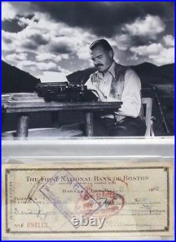 Ernest Hemingway Signed Personal Check Nobel Recipient Psa/dna Rare