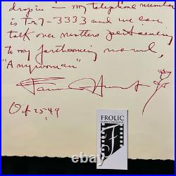 FANNIE HURST Autograph/ Signed Hand Written Letter JSA (COA) American Novelist