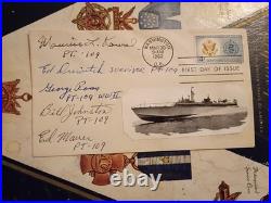 FIVE Surviving Crew PT-109 MAUER, DREWITCH, KOWAL, ROSS, & JOHNSTON Signed FDC