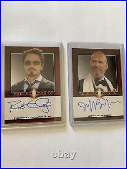 FULL SET 2008 IRON MAN Autographed Trading Cards Robert Downey Jr Jeff Bridges