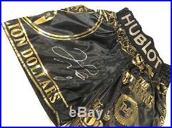 Floyd Mayweather Signed Boxing Trunks V Conor Mcgregor With Proof AFTAL COA
