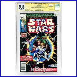 Ford, Fisher, Star Wars Cast Autographed CGC SS 9.8 Marvel 1977 Star Wars #1